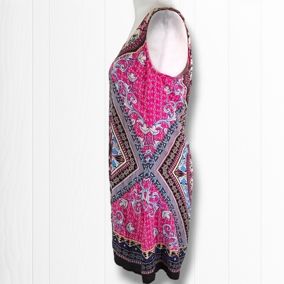 Jealous Tomato Women's Sleeveless Colorful Boho Sheath Mini Dress Size Small - Picture 6 of 10